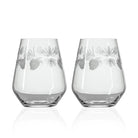 Rolf Glass Icy Pine 18oz Stemless Wine Tumbler Glass set of 2 front view on a white background