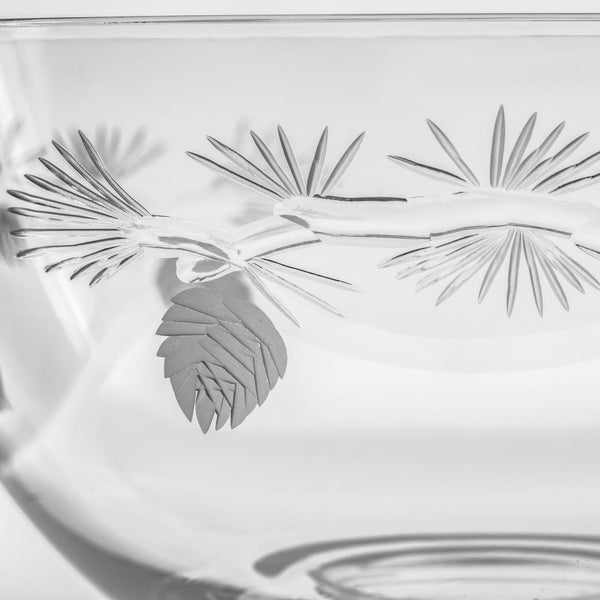 Rolf Glass Icy Pine 9.25 inch Round Glass Bowl close up