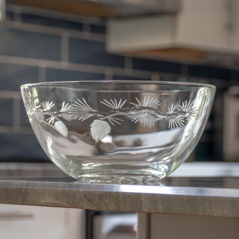 Rolf Glass Icy Pine 9.25 inch Round Glass Bowl is great for fall and harvest