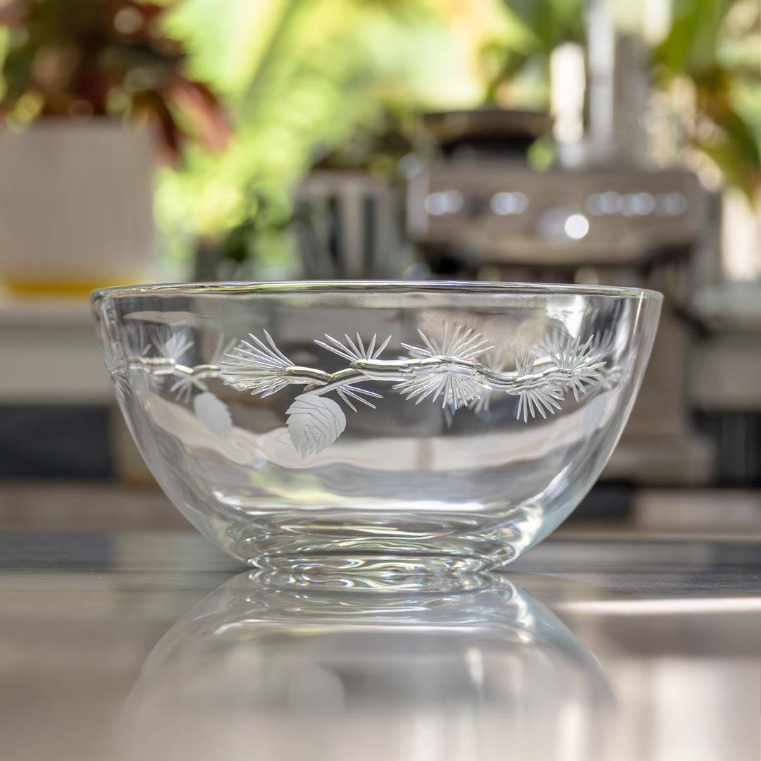 Rolf Glass Icy Pine 9.25 inch Round Glass Bowl in the kitchen