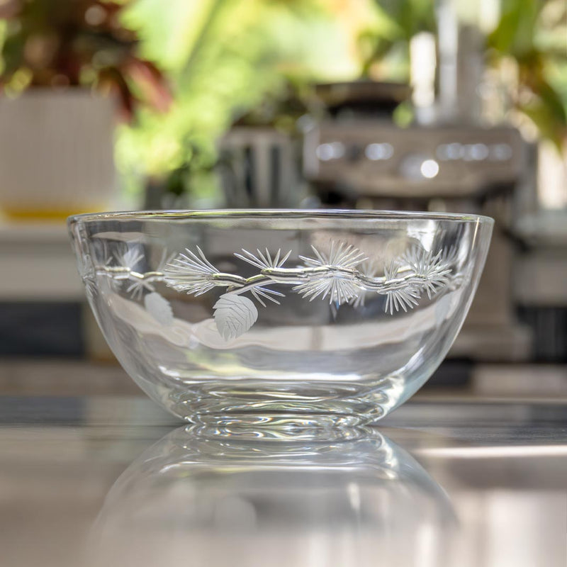 Rolf Glass Icy Pine 9.25 inch Round Glass Bowl in the kitchen