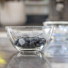 Icy Pine Small Glass Bowl with fresh blueberries by Rolf Glass