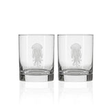 Rolf Glass Jellyfish 13oz Double Old Fashioned Cocktail Glass set of 2