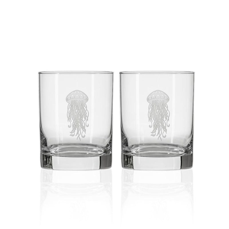 Rolf Glass Jellyfish 13oz Double Old Fashioned Cocktail Glass set of 2