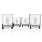 Rolf Glass Jellyfish 13oz Double Old Fashioned Cocktail Glass set of 4