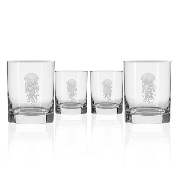 Rolf Glass Jellyfish 13oz Double Old Fashioned Cocktail Glass set of 4