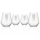 Rolf Glass Jellyfish 18oz Stemless Wine Glass set of 4