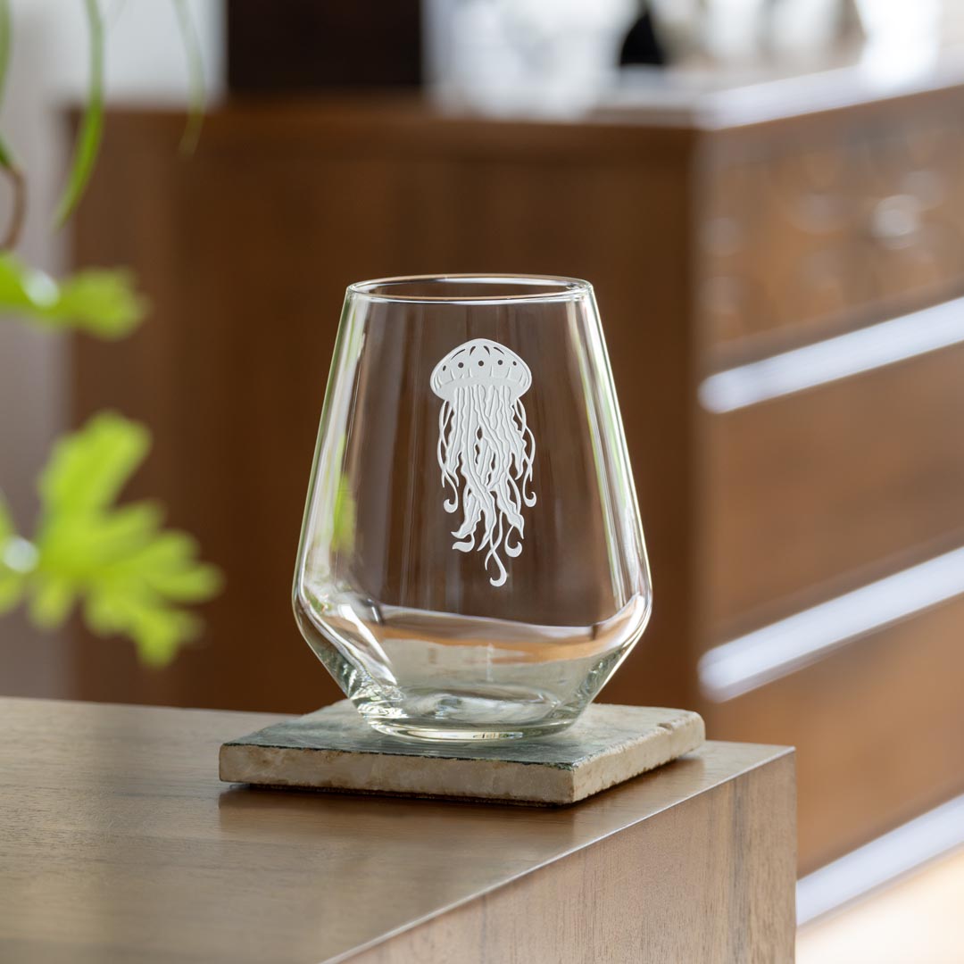 Jellyfish 18oz Stemless Wine Tumbler Glass | Set of 2 - Thumbnail 5