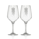 Rolf Glass Jellyfish 19.75oz All Purpose Wine Glass set of 2
