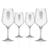 Rolf Glass Jellyfish 19.75oz All Purpose Wine Glass set of 4