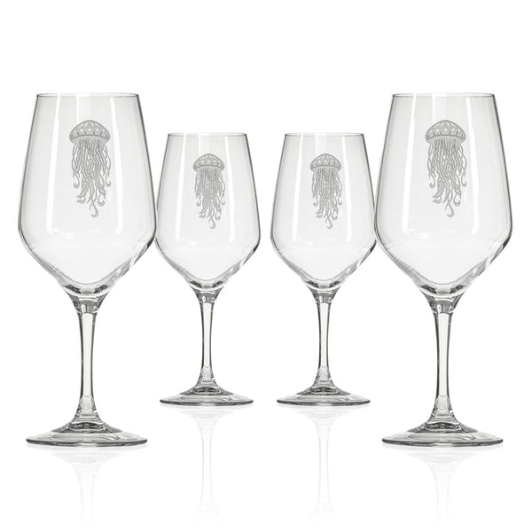 Rolf Glass Jellyfish 19.75oz All Purpose Wine Glass set of 4