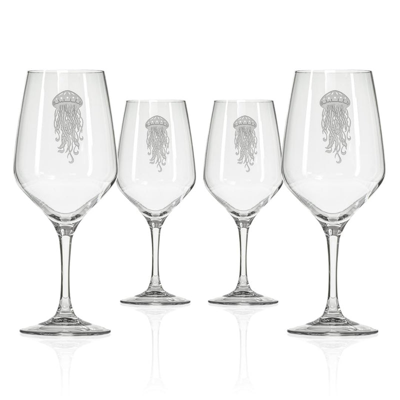 Rolf Glass Jellyfish 19.75oz All Purpose Wine Glass set of 4