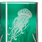 Jellyfish Twice Around 12oz Teal Repurposed Tumbler by Rolf Glass