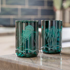 Jellyfish Twice Around 12oz Teal Repurposed Tumbler by Rolf Glass