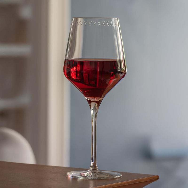 Rolf Glass License to Lick 16oz All Purpose Wine Glass with a red wine