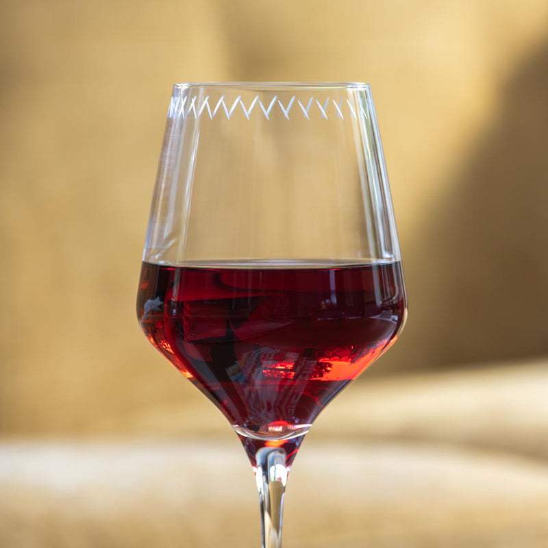 Rolf Glass License to Lick 16oz All Purpose Wine Glass with a red wine