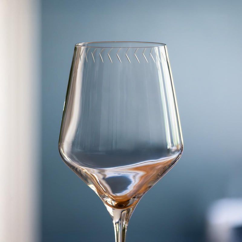 Rolf Glass License to Lick 16oz All Purpose Wine Glass close up of engraving