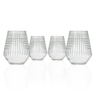 Rolf Glass Matchstick 18oz Stemless Wine Glass set of 4