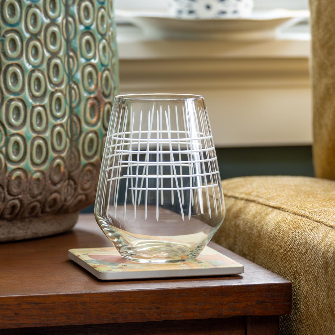 Rolf Glass Matchstick Mid-Century Glassware in the home bar