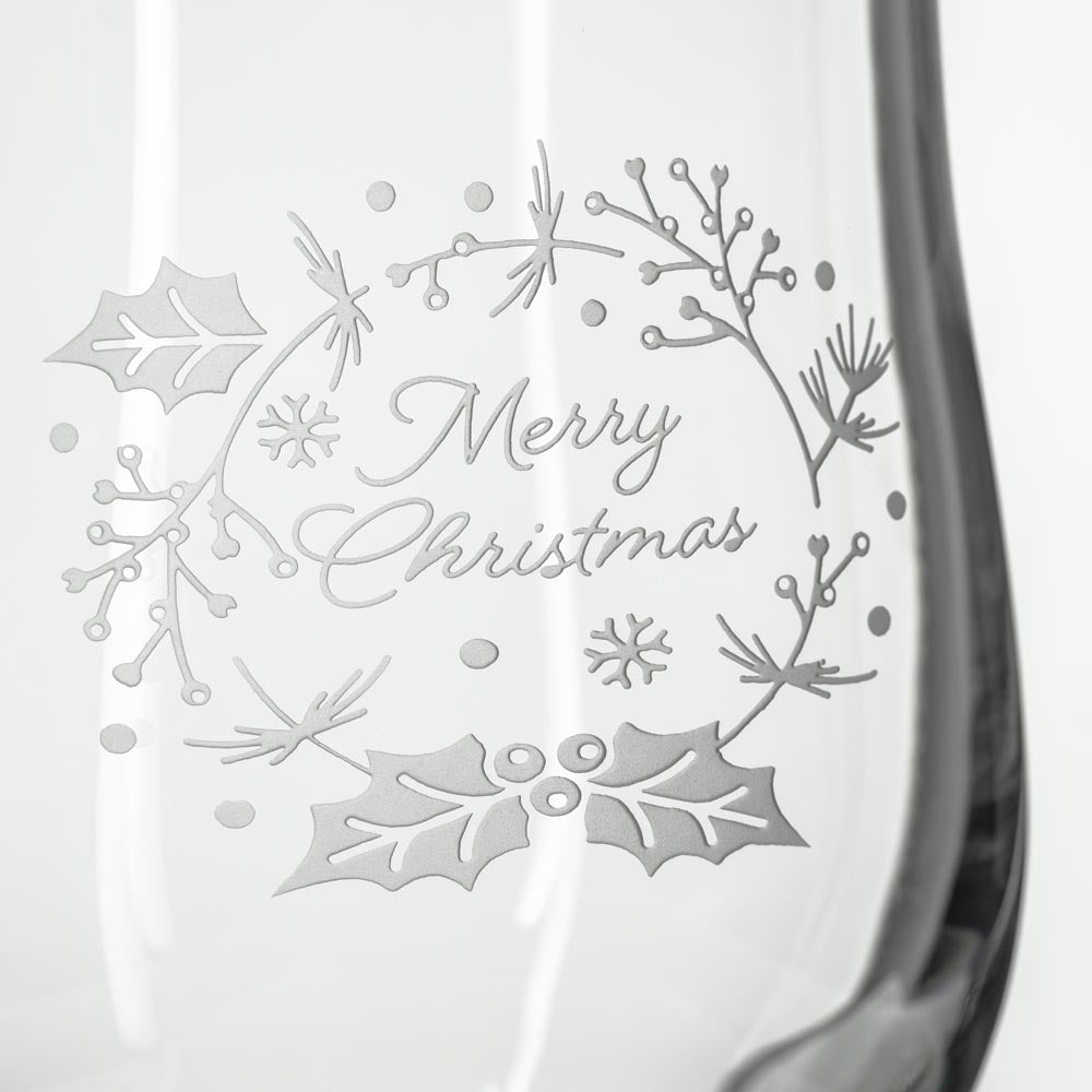 Rolf Glass Merry Christmas Candle Hurricane Shade