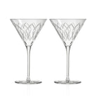 Rolf Glass Mid-Century Modern 10oz Martini Cocktail Glass Set of 2