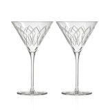 Rolf Glass Mid-Century Modern 10oz Martini Cocktail Glass Set of 2