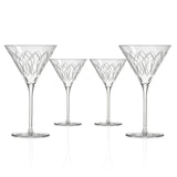 Rolf Glass Mid-Century Modern 10oz Martini Cocktail Glass Set of 4