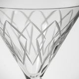 Rolf Glass Mid-Century Modern 10oz Martini Cocktail Glass Close Up of Engraving