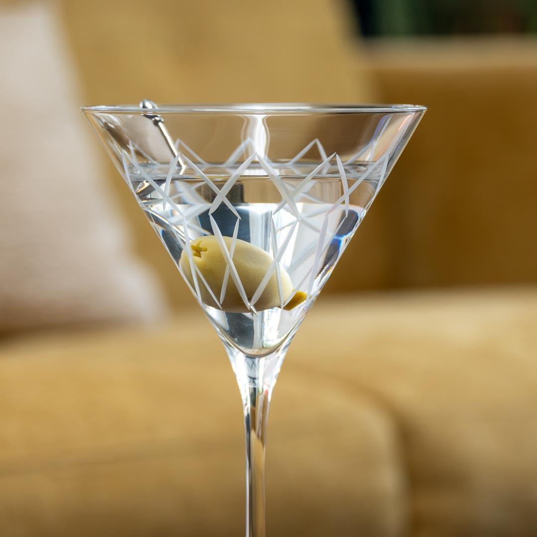Mid-Century Modern 10oz Martini Cocktail Glass - Thumbnail 3