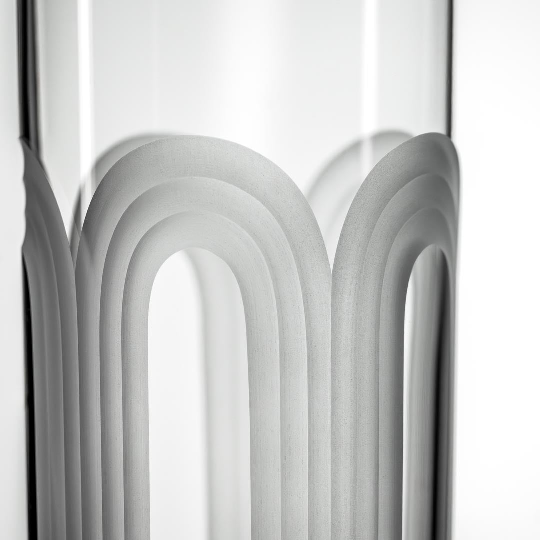 Mid-Century Modern 12oz Highball Collings Cocktail Glass detailed engraving by Rolf Glass