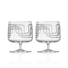 Mid Century Modern 17oz Footed Rocks Cocktail Glass Set of 2 by Rolf Glass