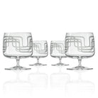 Mid Century Modern 17oz Footed Rocks Cocktail Glass Set of 4 by Rolf Glass