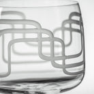 Mid Century Modern 17oz Footed Rocks Cocktail Glass Detailed engraving by Rolf Glass