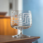 Mid Century Modern 17oz Footed Rocks Cocktail Glass home bar