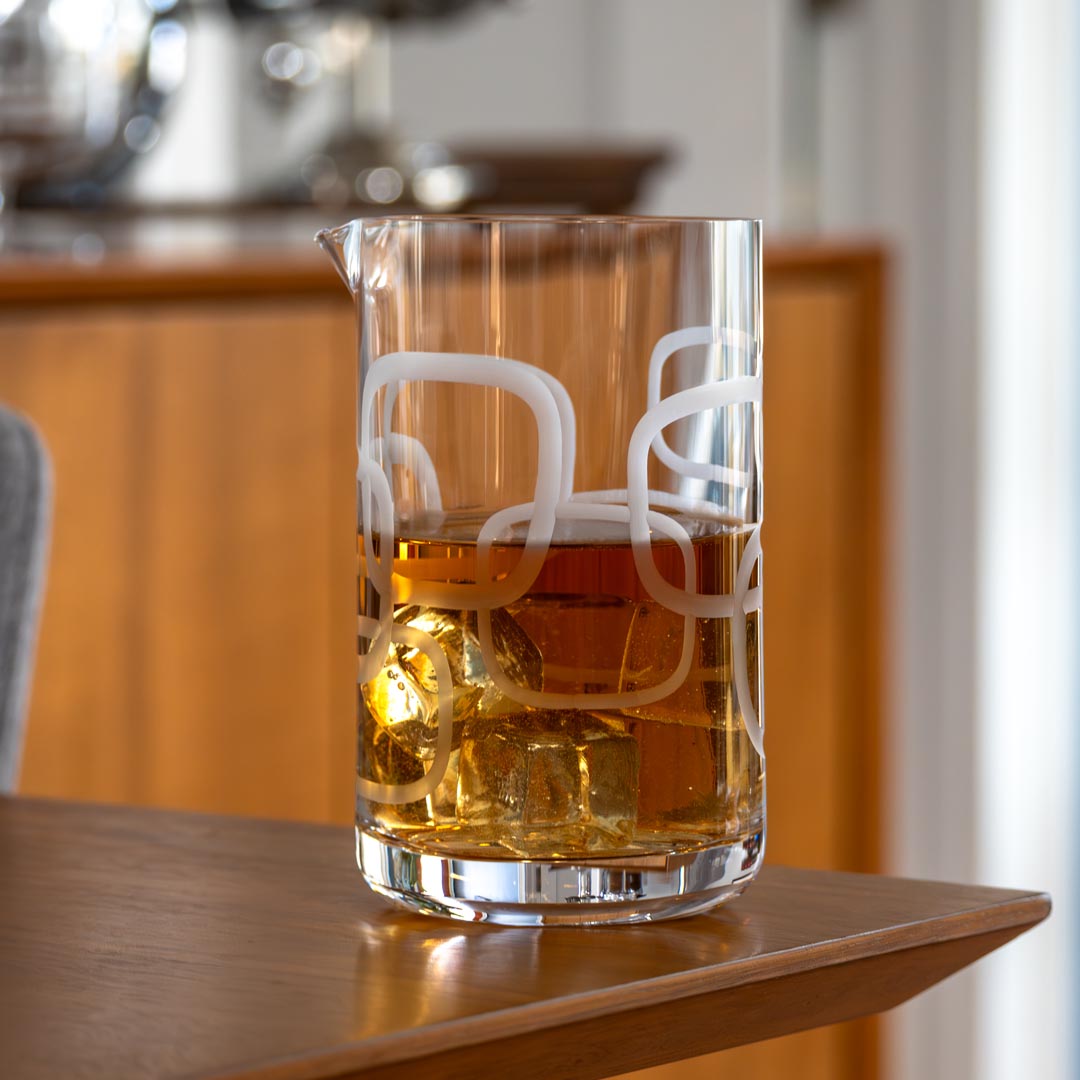 Mid Century Modern Cocktail Mixing Glass by Rolf Glass