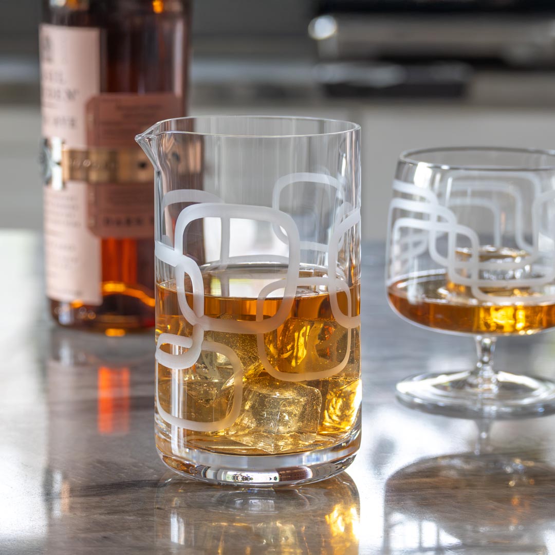 Mid Century Modern Cocktail Mixing Glass by Rolf Glass