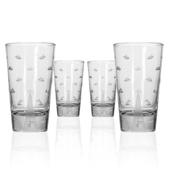 Rolf Glass Mothership UFO Cow Cooler Highball Cocktail Glass set of 4