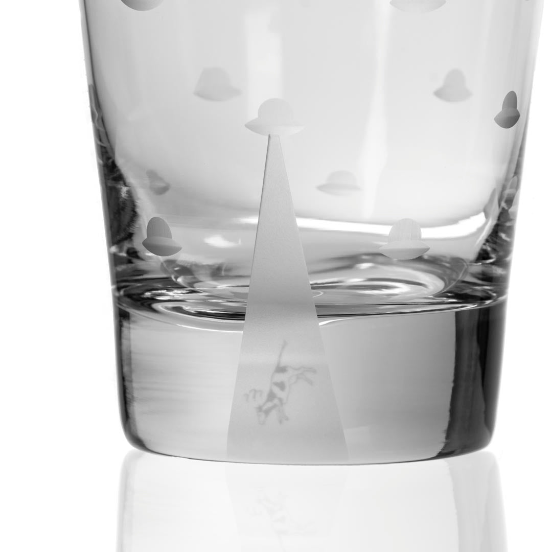 Rolf Glass Mothership UFO Cow Cooler Highball Cocktail Glass detail engraving