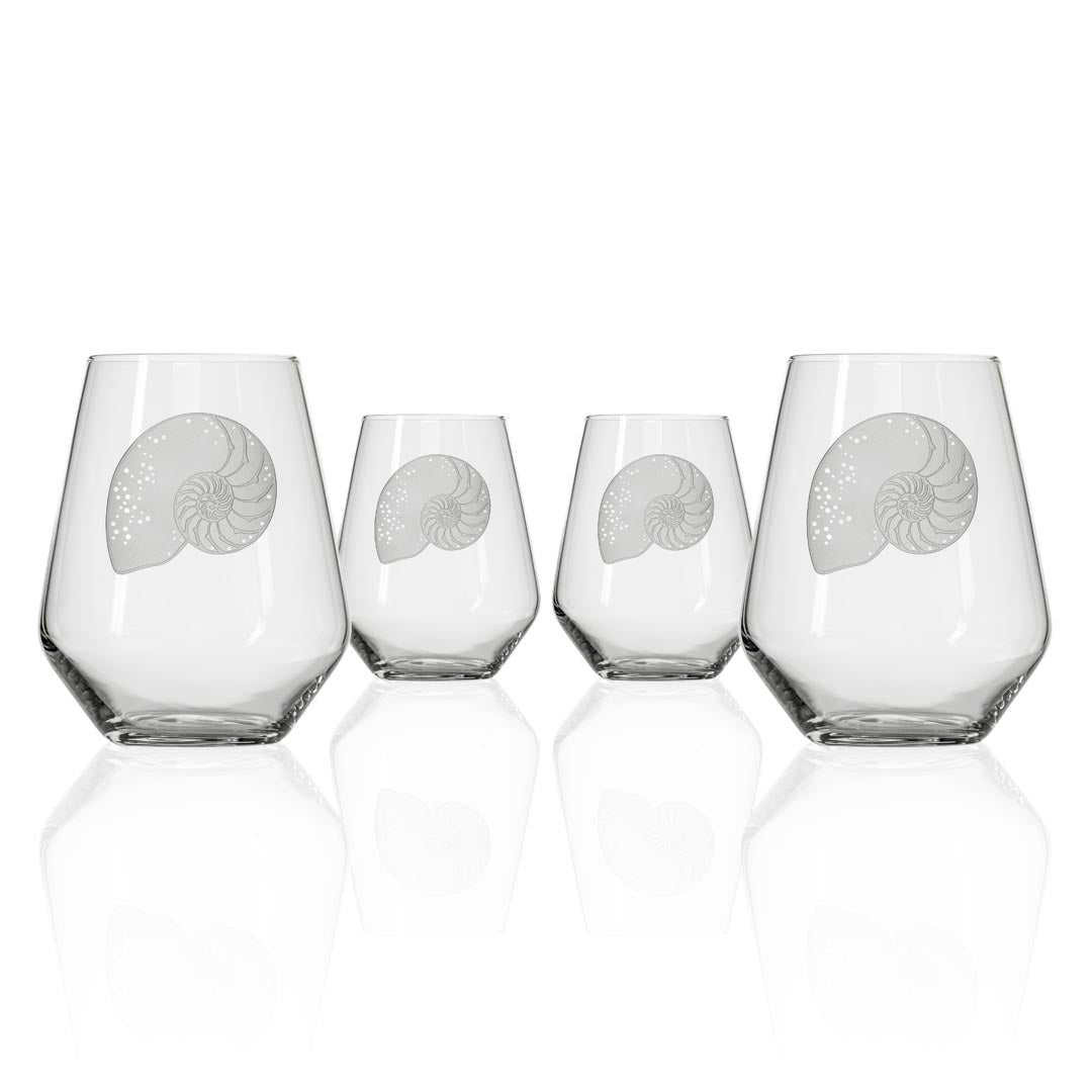 Nautilus 18oz Stemless Wine Tumbler Glass Set of 4 - Thumbnail 2