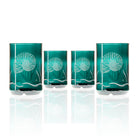 Nautilus Twice Around 12oz Teal Repurposed Tumbler Set of 4 by Rolf Glass