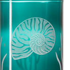 Nautilus Twice Around 12oz Teal Repurposed Tumbler by Rolf Glass