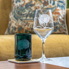 Nautilus Twice Around 12oz Teal Repurposed Tumbler by Rolf Glass