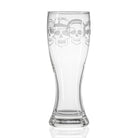 Rolf Glass Numbskulls 20oz Large Beer Pilsner Glass with 4 skulls and headgear, fedora, beats headphones, beanie and crown