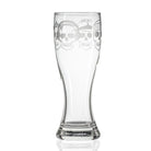 Rolf Glass Numbskulls 20oz Large Beer Pilsner Glass with 4 skulls and headgear, fedora, beats headphones, beanie and crown