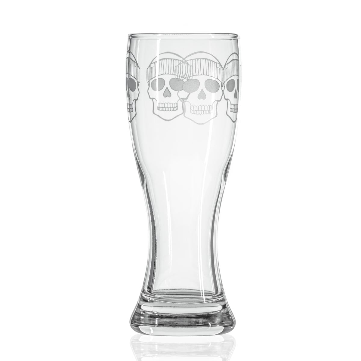 Rolf Glass Numbskulls 20oz Large Pilsner Beer Glass skull wearing a beanie