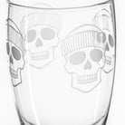 Rolf Glass Numbskulls 20oz Large Pilsner Beer Glass detailed engraving of a skull wearing a beanie