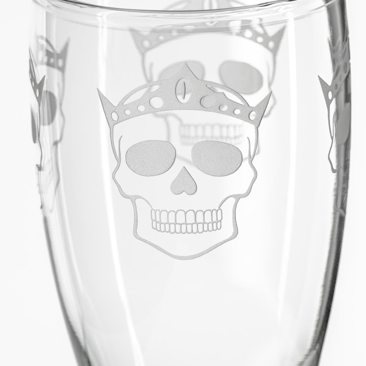 Rolf Glass Numbskulls 20oz Large Pilsner Beer Glass skull wearing crown