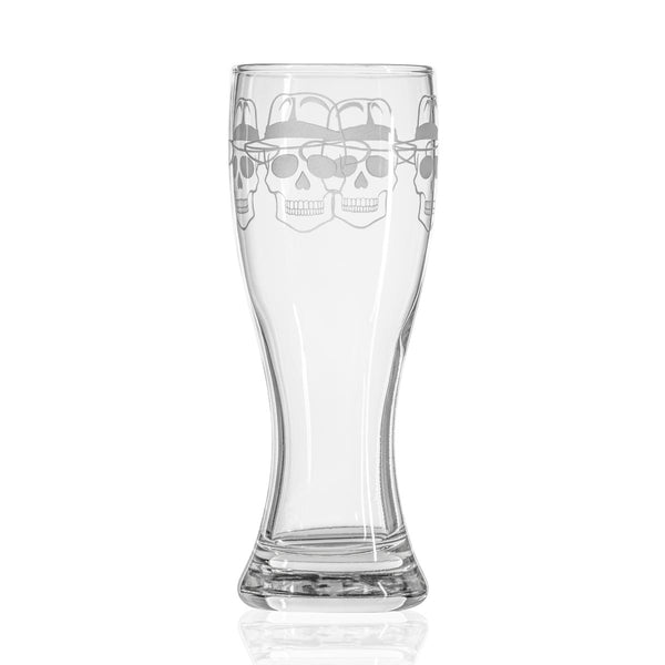 Rolf Glass Numbskulls 20oz Large Pilsner Beer Glass skull with fedora