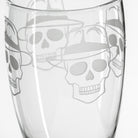 Rolf Glass Numbskulls 20oz Large Pilsner Beer Glass detailed engraving of skull wearing a fedora