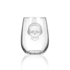 Rolf Glass Numbskulls 17oz Stemless Wine Tumbler Glass skull with beats headphones